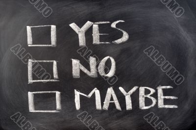 Yes, no and maybe check boxes