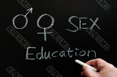 Sex education with gender symbols Sex education with gender symbols
