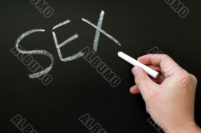 Word of Sex written on a blackboard