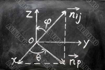 Maths formulas written on blackboard