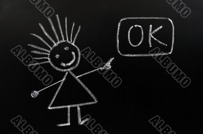 A girl figure means Okay