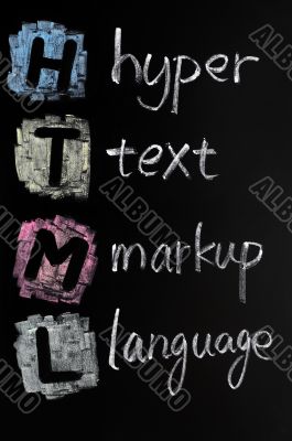 HTML acronym - hyper text markup language