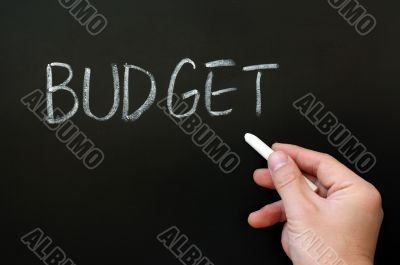 Word of budget written on a blackboard