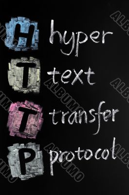 HTTP acronym - hyper text transfer protocol HTTP acronym - hyper text transfer protocol