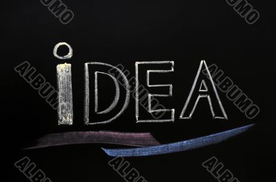 Idea written with chalk