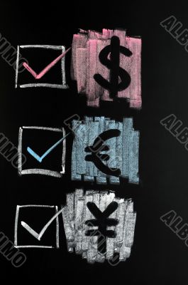 Dollar, Euro and Yuan