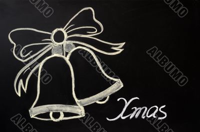 Jingle bells drawn with chalk