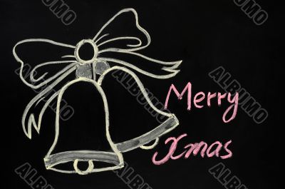 Jingle bells drawn with chalk