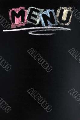  Menu written with colorful chalk