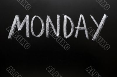 Monday written on a blackboard