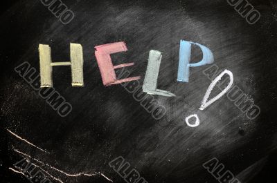 Help written with chalk