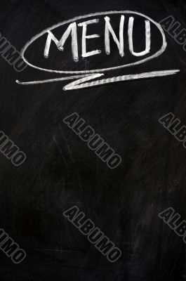 Menu written on blackboard