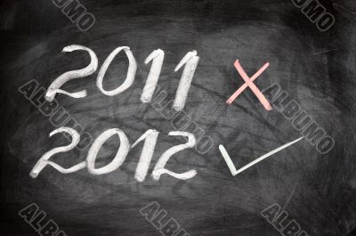 New year 2012 written on a blackboard