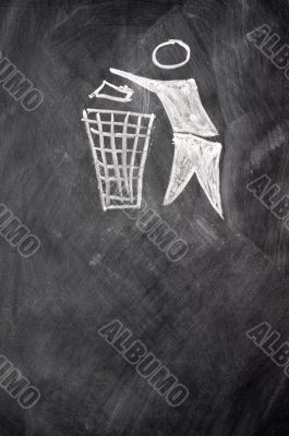 Keep clean drawn on a blackboard