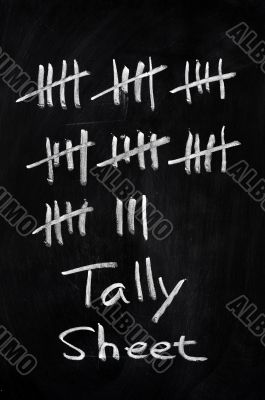 Tally sheet used for counting