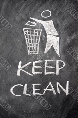 Keep clean drawn on a blackboard