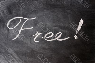 Free written on blackboard