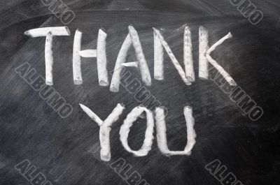 Thank you written on blackboard