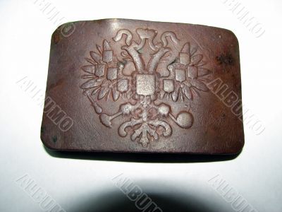 Ancient buckle of the Russian soldier. 