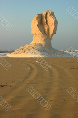 Landscape of the White Desert in Egypt