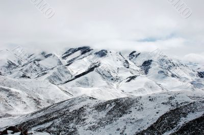 Landscape of snowy mountains Landscape of snowy mountains