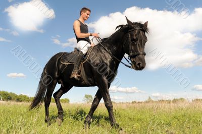 young man and horse