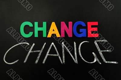 Change - word made of colorful letters