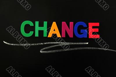 Change - word made of colorful letters