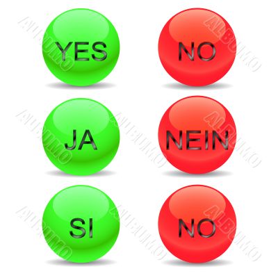 Buttons yes and no Buttons yes and no