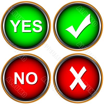 Buttons yes and no Buttons yes and no