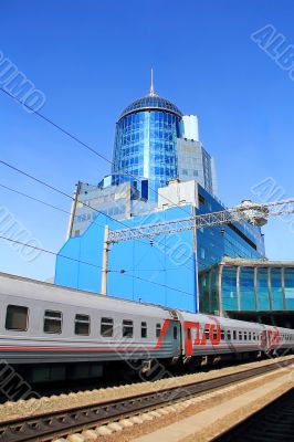 Modern railway station in Samara Russia