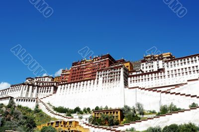 Landmark of the famous Potala Palace in Lhasa Tibet