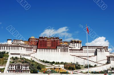 Landmark of the famous Potala Palace in Lhasa Tibet