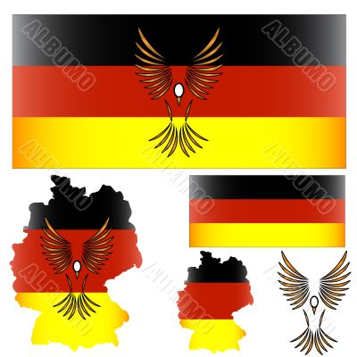 German flag and bird