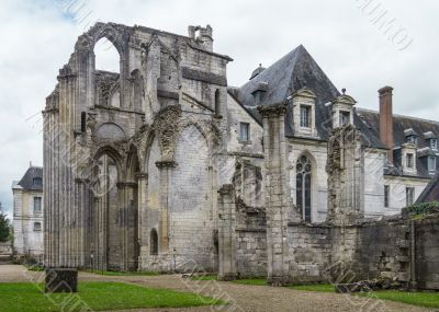 the ruins of the Saint Wandrille abbey in northern France