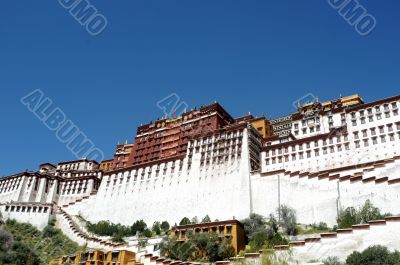 Landmark of the famous Potala Palace in Lhasa Tibet