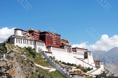 Landmark of the famous Potala Palace in Lhasa Tibet