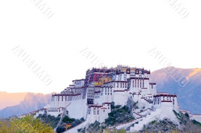 Landmark of the famous Potala Palace in Lhasa Tibet