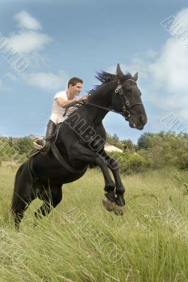 young man and horse