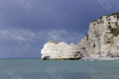 beautiful scene of Etretat rocks (Normandy, France)