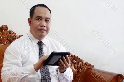 Business man with tablet computer Business man with tablet computer
