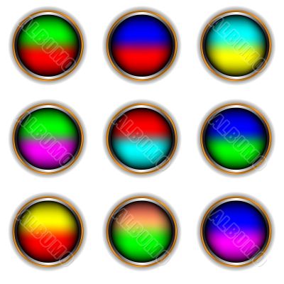 Nine multi-colored icons