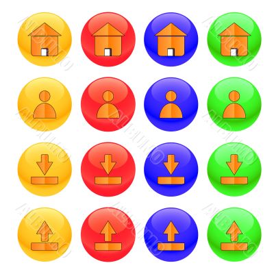 Four groups a web of buttons Four groups a web of buttons
