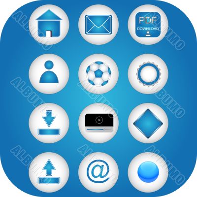 Blue web icons