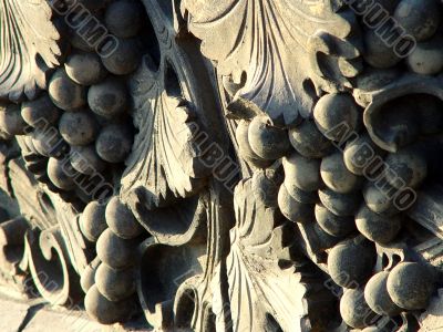 Ancient brick art of grapes
