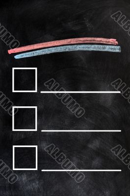 Blank form on a blackboard background