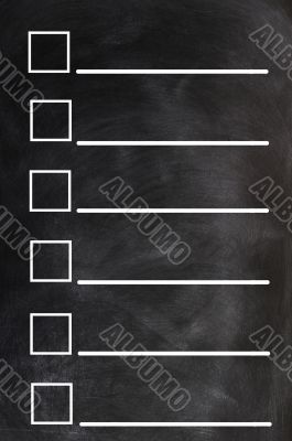 Blank form on a blackboard background