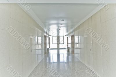 Empty office corridor