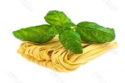 Pasta with basil.
