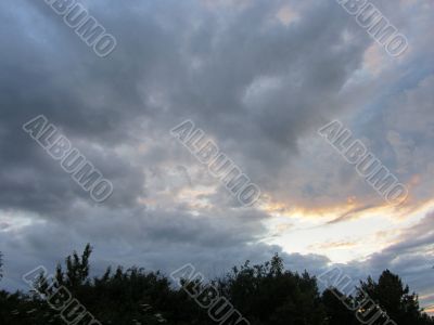 Beautiful sunset with storm clouds